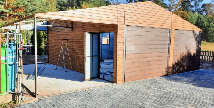 garazenet.pl Garaż Blaszany ID136 6,5m x 6m + 3m (3).JPG
