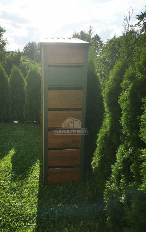 garazenet.pl Wiata śmietnikowa dwuspad 1,3x0,5m antracyt z drewnem Schowek ogrodowy GP286 ID513 TS588 (7).jpg