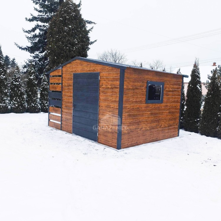 garazenet.pl Garaż Blaszany schowek 1x2 - okno - drzwi - okno ID435 TS524 (7).jpg