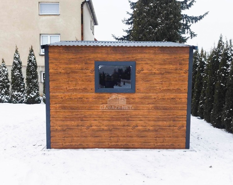 garazenet.pl Garaż Blaszany schowek 1x2 - okno - drzwi - okno ID435 TS524 (1).jpg